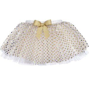 Ganz Baby Christmas / Holiday Tutu White with Gold Dots (0 - 12 Months)